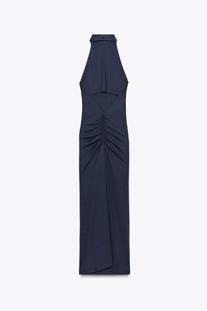 Serafina – Elegancka Sukienka Midi Damska Granatowa