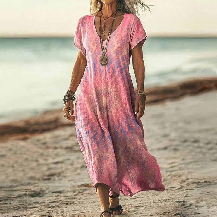 Elsie™ | Sukienka Wiskozowa Batik-Maxikleid