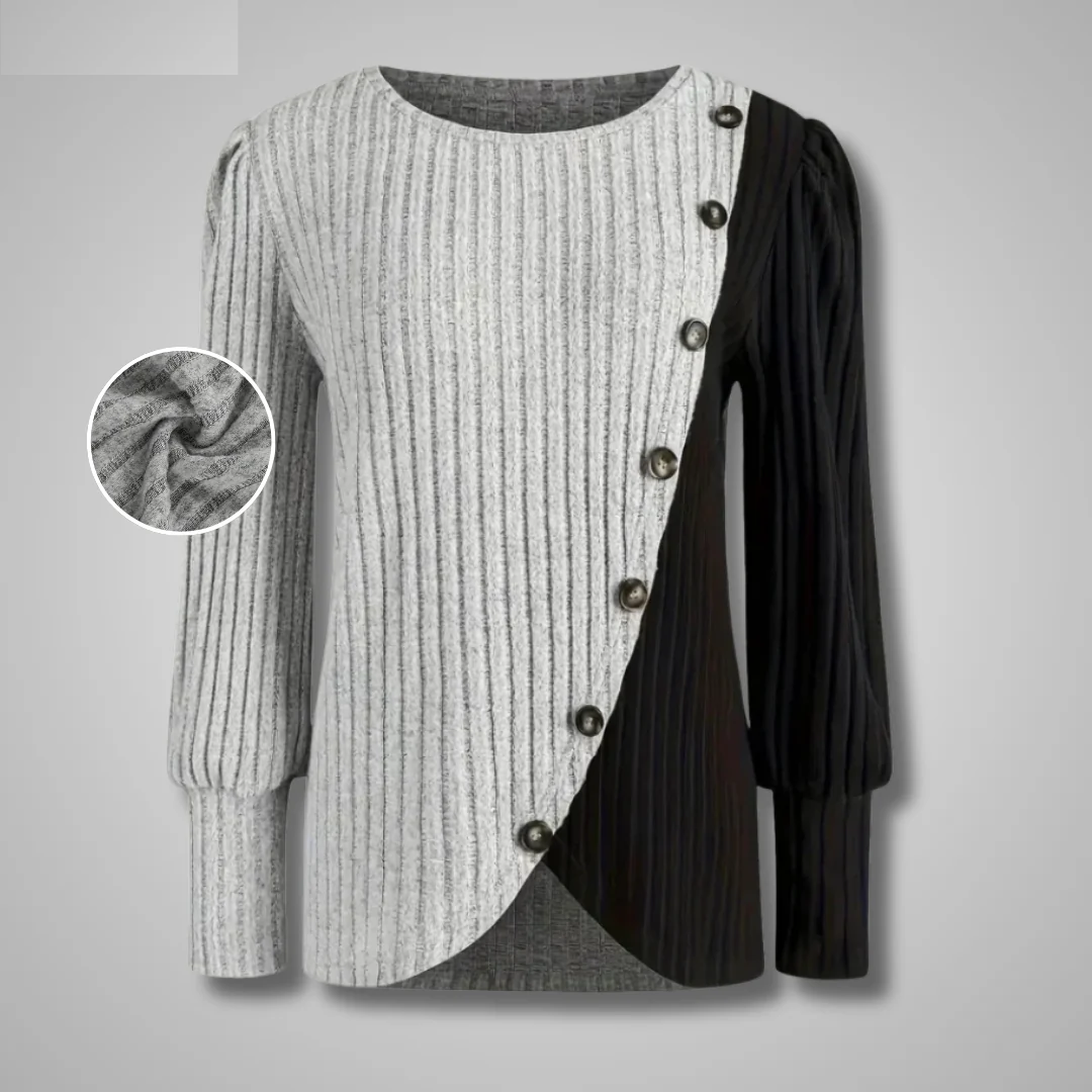 Kaia | Elegancka Sweterowa Koszula z Długim Rękawem