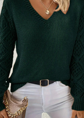 Sweter | Sweter Dzianinowy z Wycięciami