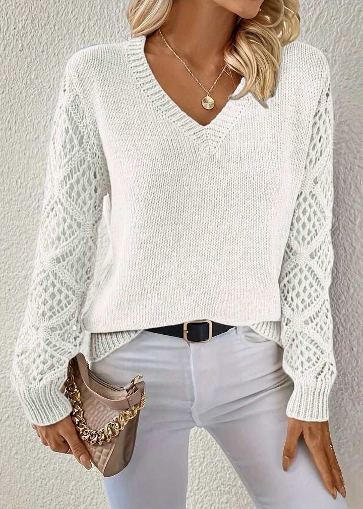 Sweter | Sweter Dzianinowy z Wycięciami
