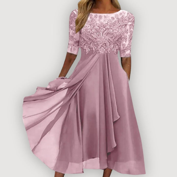 Maria | Elegancka Sukienka z Chiffonu
