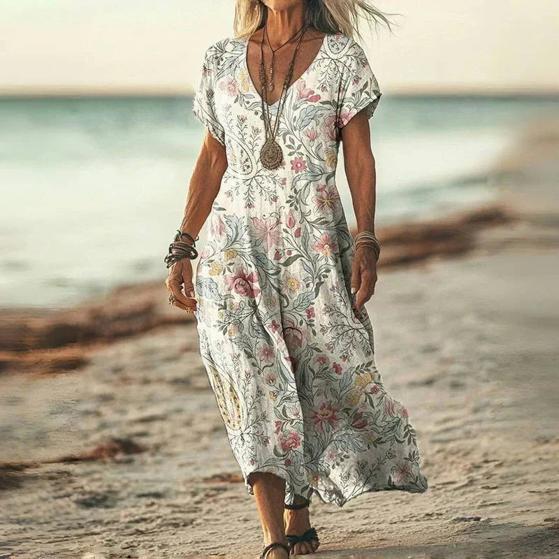 Elsie™ | Sukienka Wiskozowa Batik-Maxikleid