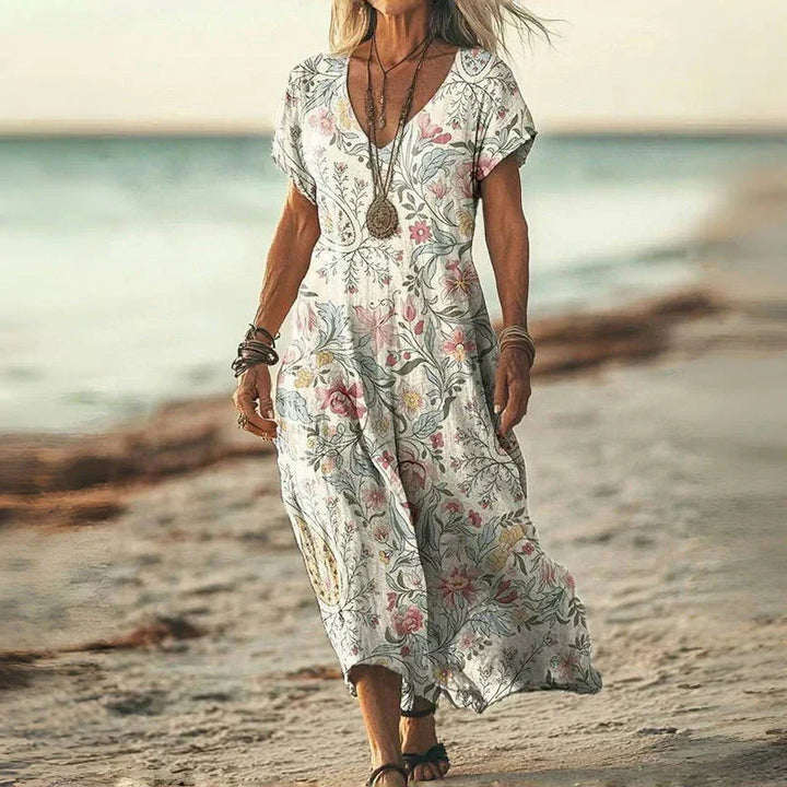 Elsie™ | Sukienka Wiskozowa Batik-Maxikleid