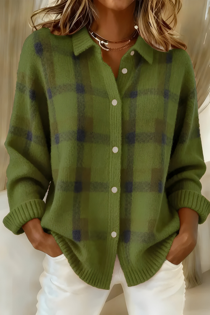 Anna™ | Sweter w Kratę z Miękkiej Dzianiny