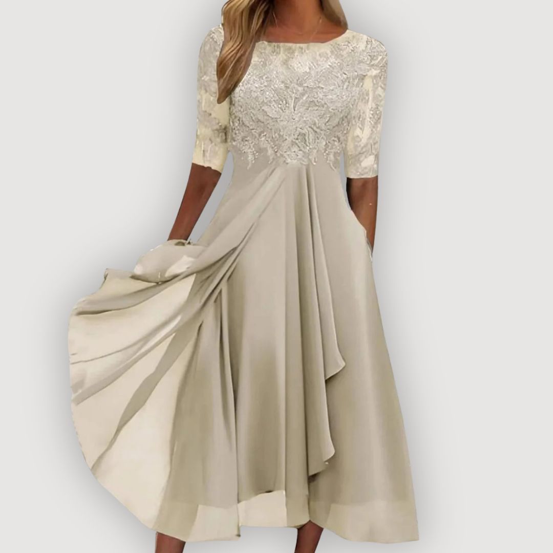 Maria | Elegancka Sukienka z Chiffonu