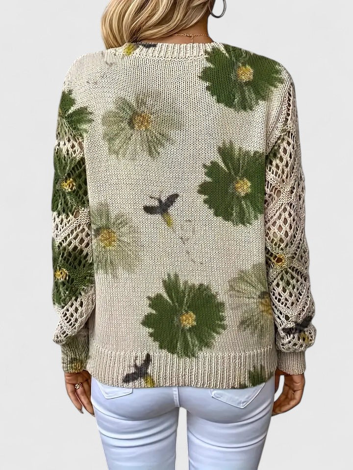 Nia | Elegancki Sweter Kwiatowy
