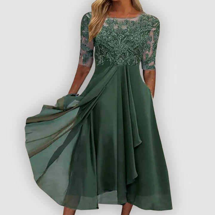 Maria | Elegancka Sukienka z Chiffonu