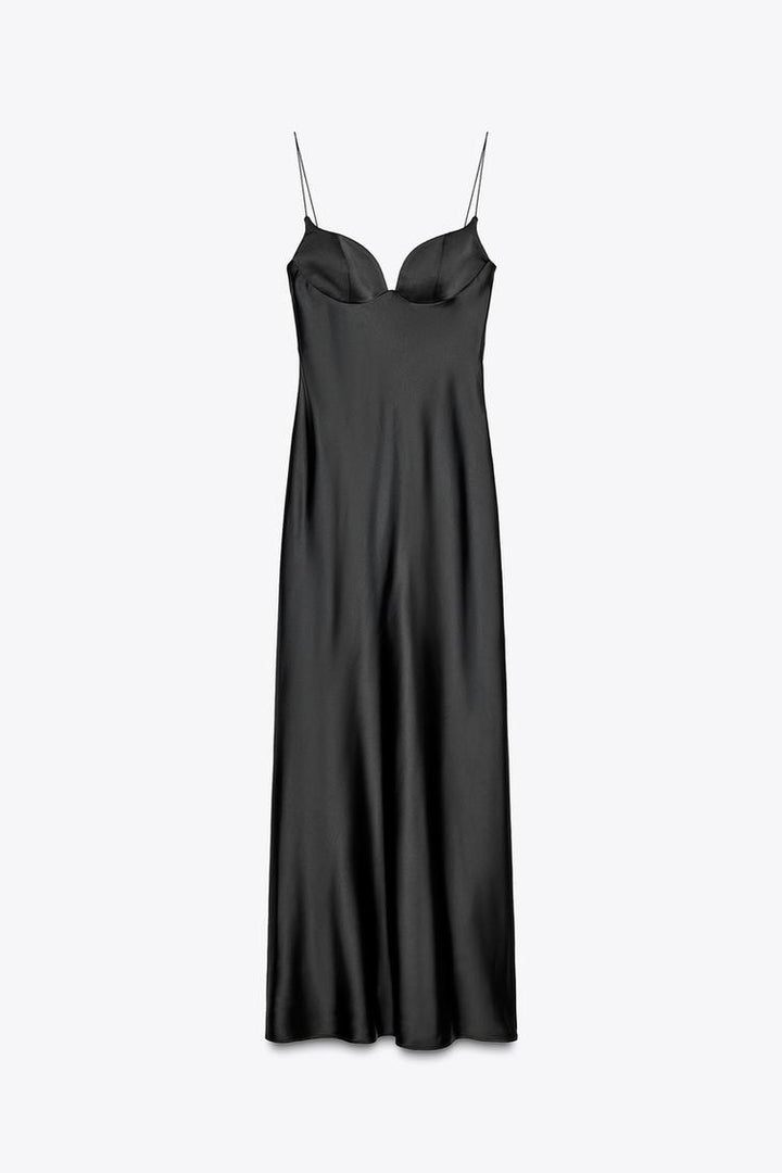 Eska – Elegancka Sukienka Maxi dla Kobiet z Satyny