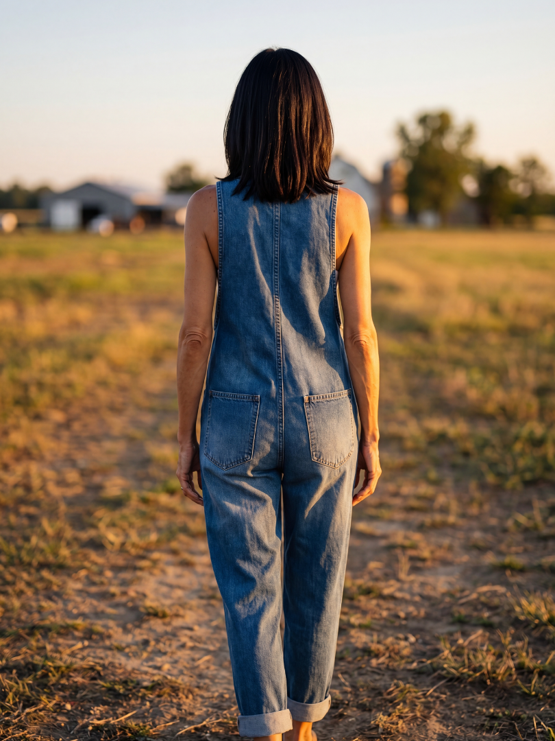 Daria | Casualna Kombinezon z Denimu z Guzikami