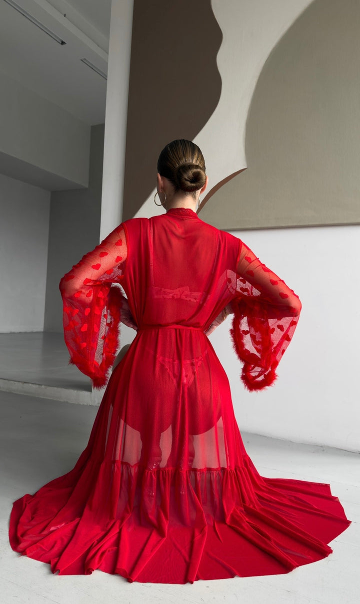 Keira™ | Kimono z Przezroczystej Koronki