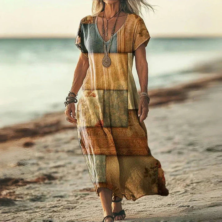 Elsie™ | Sukienka Wiskozowa Batik-Maxikleid