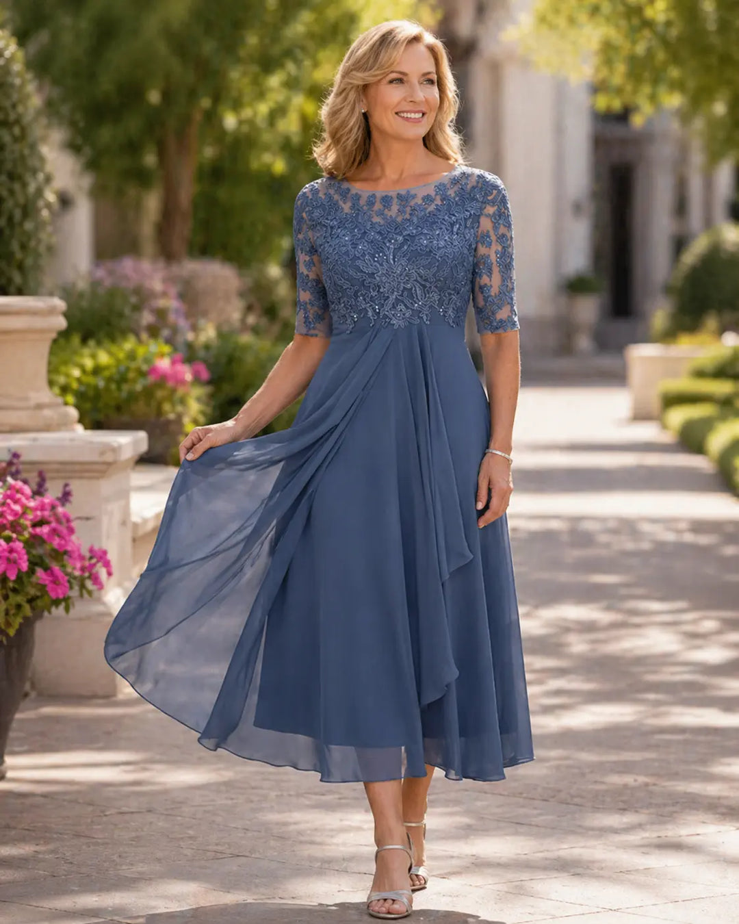 Maria | Elegancka Sukienka z Chiffonu