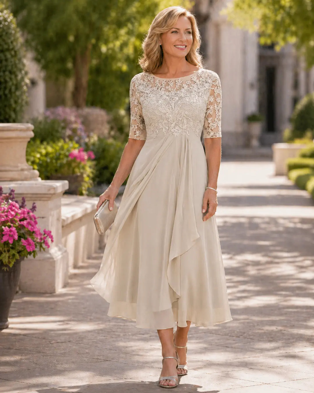 Maria | Elegancka Sukienka z Chiffonu