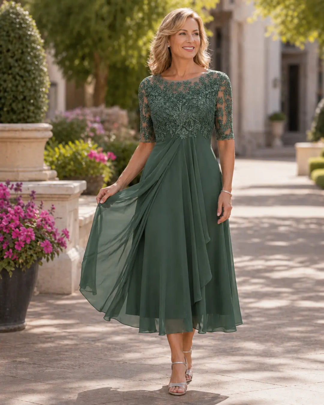 Maria | Elegancka Sukienka z Chiffonu