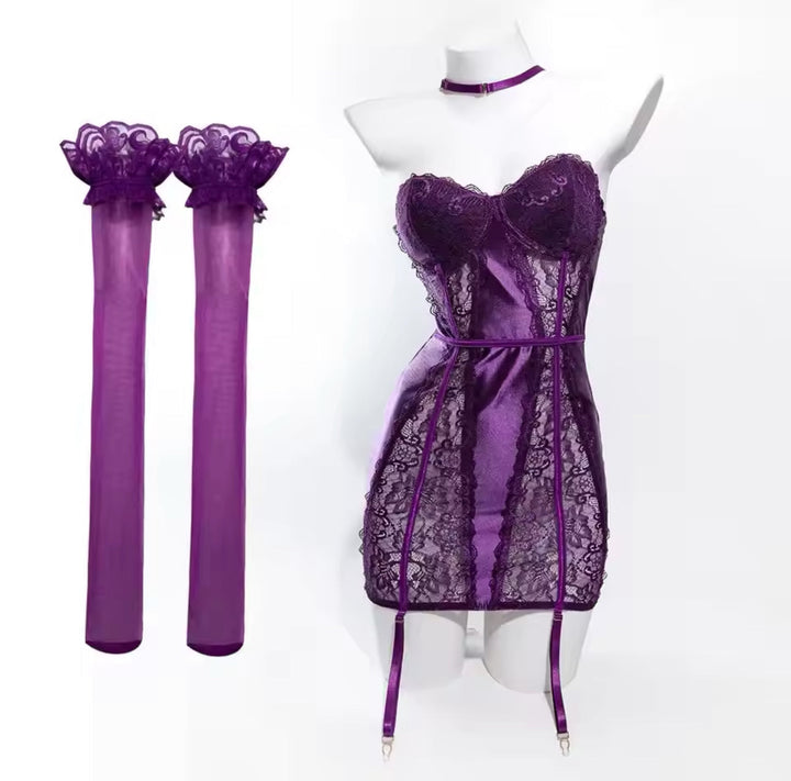 Megan™ | Babydoll z Satyny z Koronkowymi Detalami