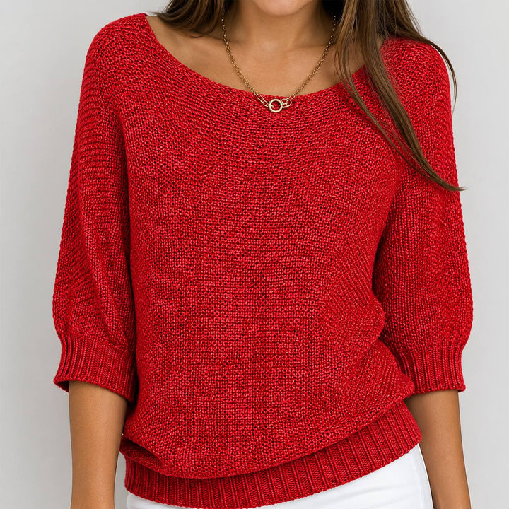 Véronique | Lekki sweter z dzianiny „Batwing”