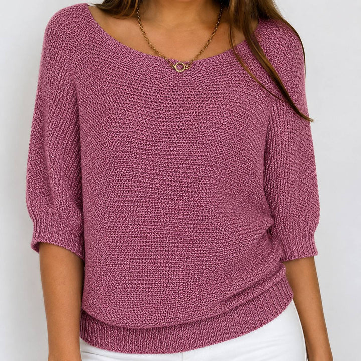 Véronique | Lekki sweter z dzianiny „Batwing”