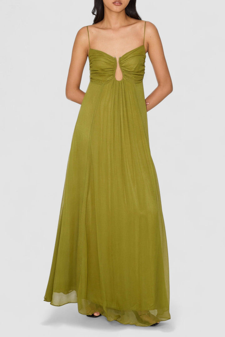 Eden – Elegancka Sukienka Maxi dla Kobiet z Dekoltem