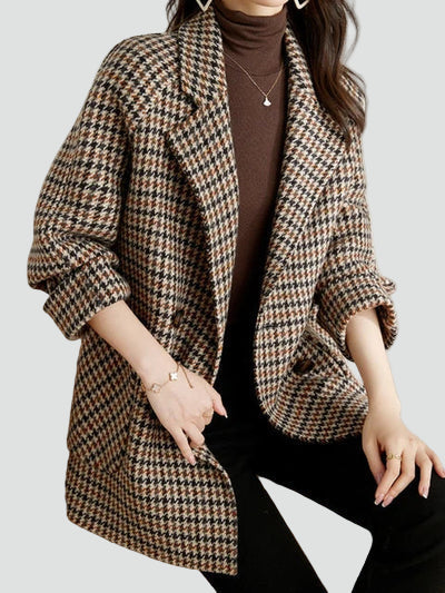 Rosy | Oversize Płaszcz w Kratę