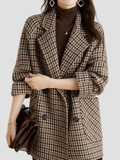 Rosy | Oversize Płaszcz w Kratę