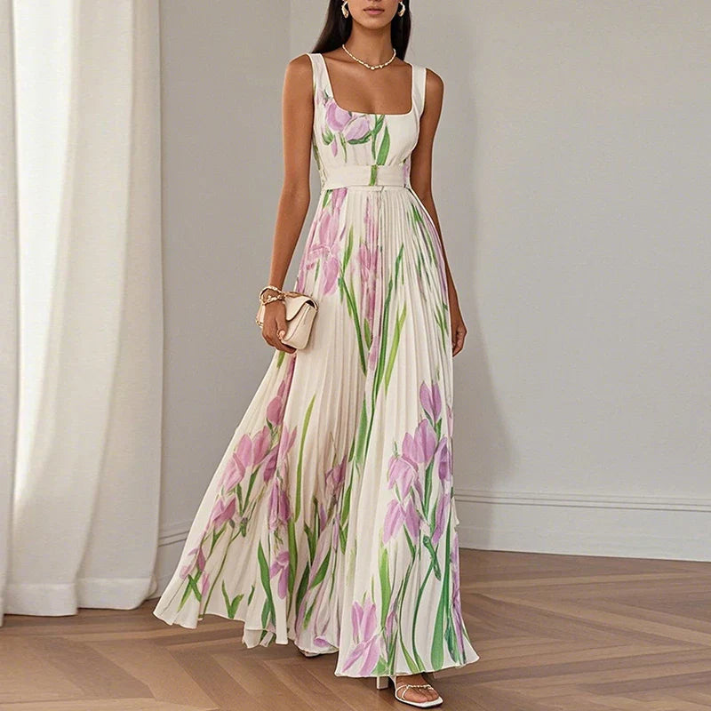 Isla | Elegancka Sukienka Maxi w Kwiaty