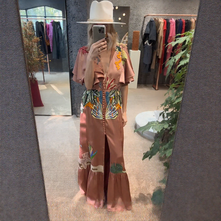 Zoe™ | Sukienka maxi boho haftowana