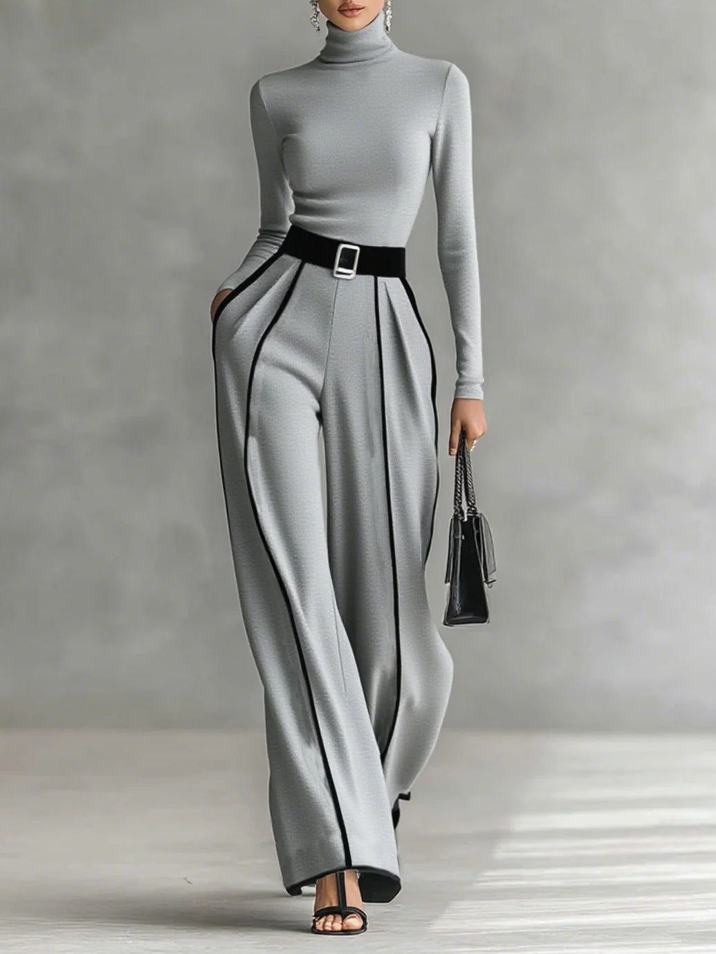 Vera™ - Elegancki zestaw z kontrastowymi detalami