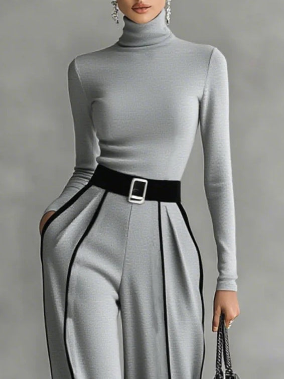 Vera™ - Elegancki zestaw z kontrastowymi detalami