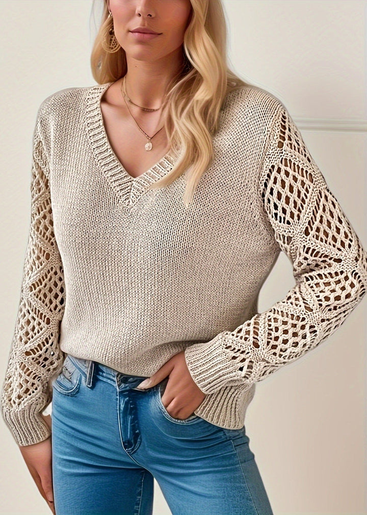 Sweter | Sweter Dzianinowy z Wycięciami
