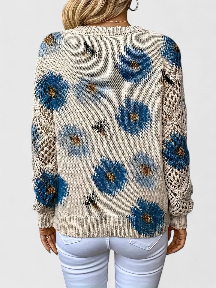 Nia | Elegancki Sweter Kwiatowy