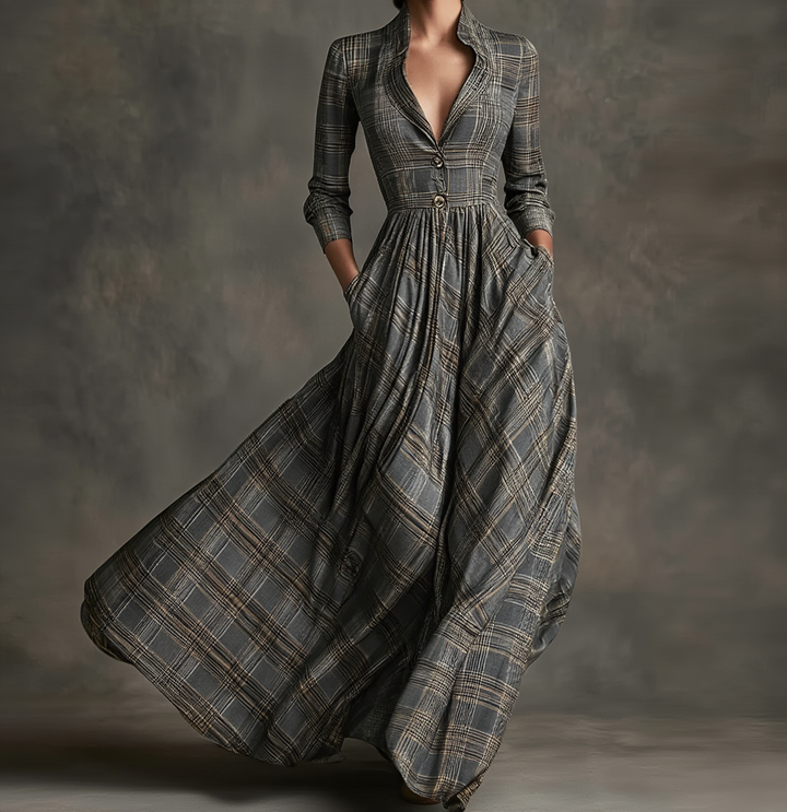 Laila | Elegancka sukienka w kratę