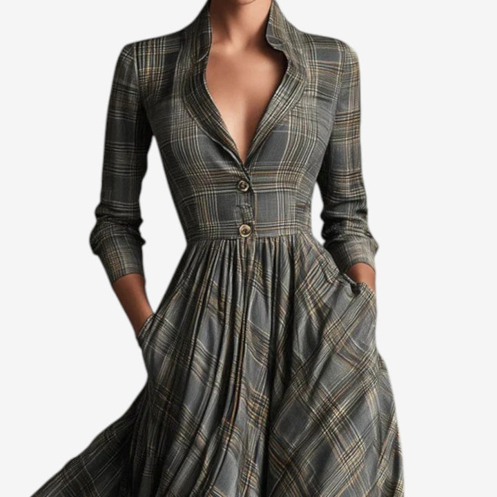 Laila | Elegancka sukienka w kratę