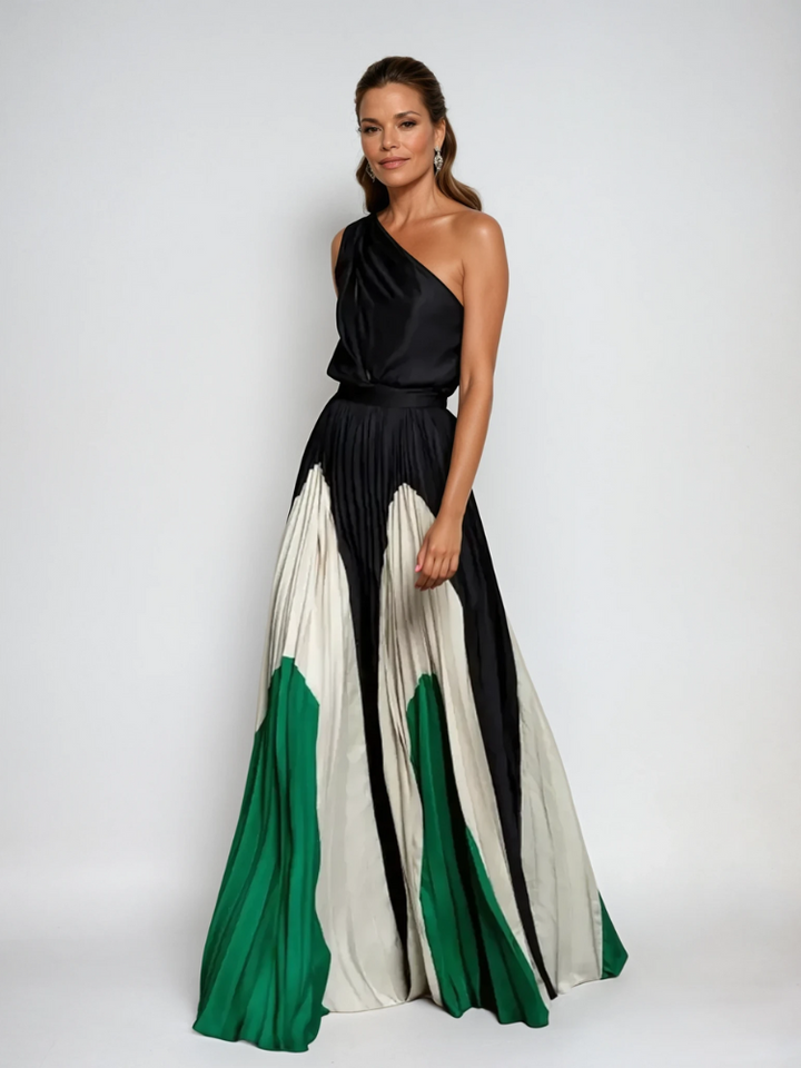 Poppy | Elegancka Sukienka Maxi z Jednym Ramieniem