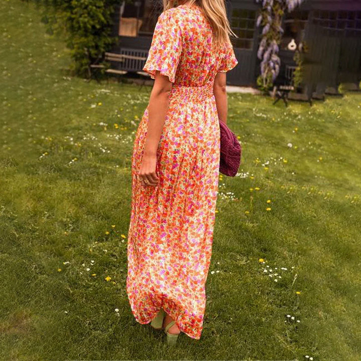 Seraphina™ | Sukienka maxi w kwiaty z falbanami