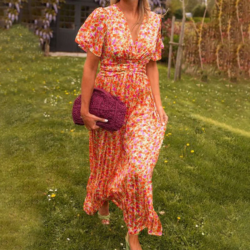 Seraphina™ | Sukienka maxi w kwiaty z falbanami