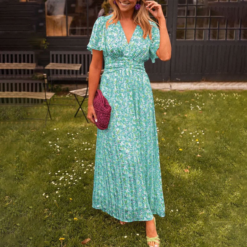 Seraphina™ | Sukienka maxi w kwiaty z falbanami