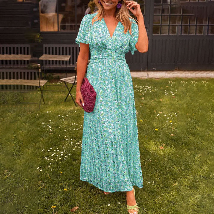 Seraphina™ | Sukienka maxi w kwiaty z falbanami