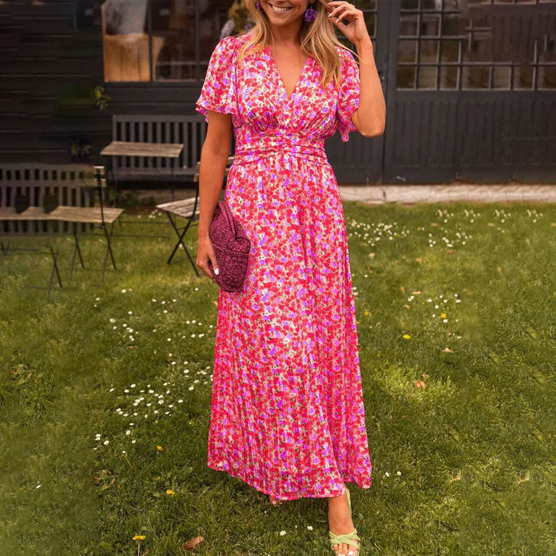 Seraphina™ | Sukienka maxi w kwiaty z falbanami