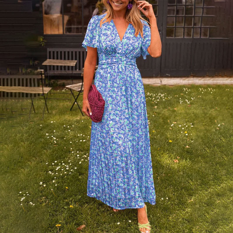 Seraphina™ | Sukienka maxi w kwiaty z falbanami