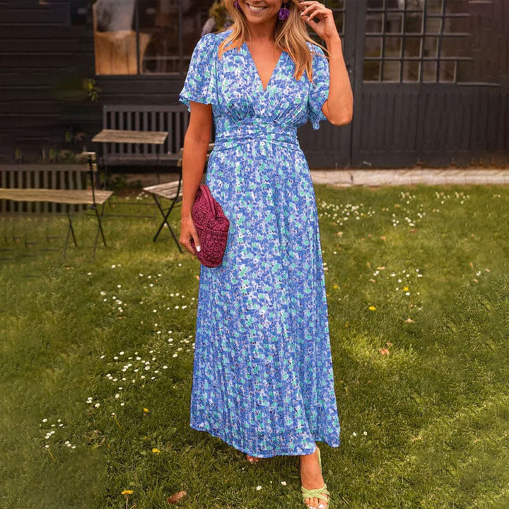 Seraphina™ | Sukienka maxi w kwiaty z falbanami